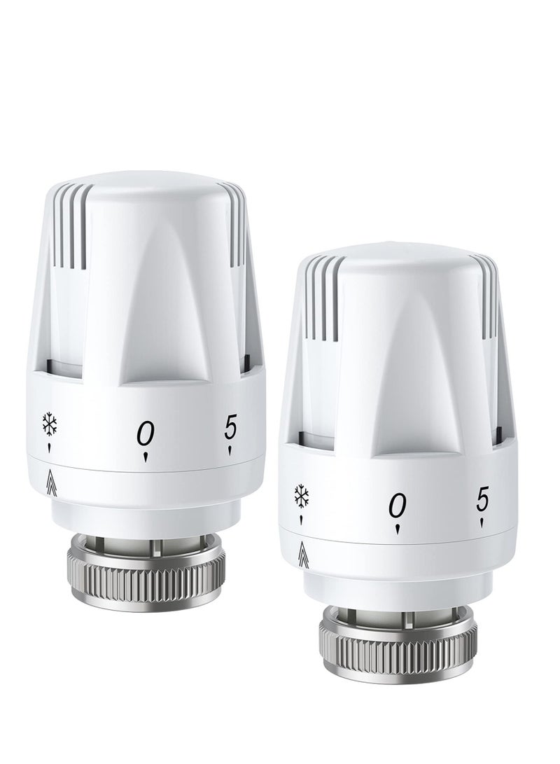 Excefore Thermostatic Radiator Valve 2Pcs Thermostatic Valves Head Only Radiator Thermostat Head M30 x 1.5 Standard Radiator Valves Replacement Head for Home Office  - Image 1