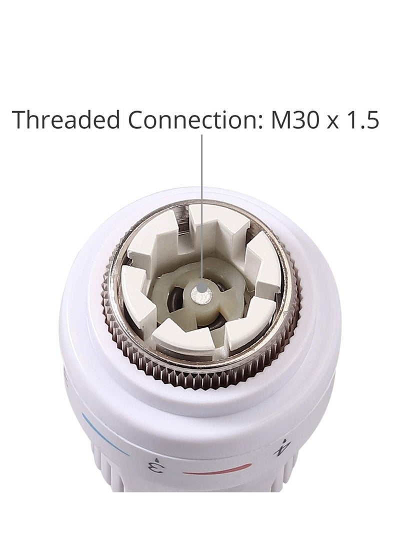 Excefore Thermostatic Radiator Valve 2Pcs Thermostatic Valves Head Only Radiator Thermostat Head M30 x 1.5 Standard Radiator Valves Replacement Head for Home Office  - Image 4
