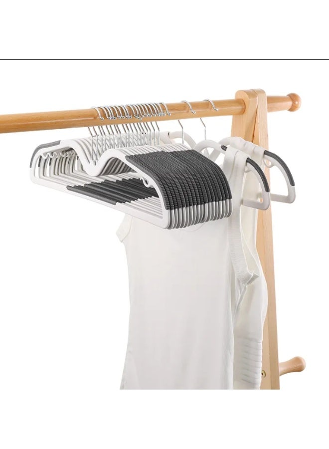 Clothes Hanger Anti Shift Hanger, Non-Slip Hanger, Plastic, Laundry Hanger, 360° Swivel, Space Saving, Multi-Functional, Stylish, 16.5 Inch-White - Image 4