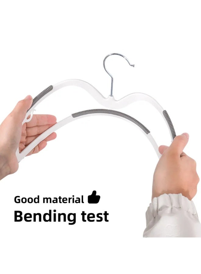 Clothes Hanger Anti Shift Hanger, Non-Slip Hanger, Plastic, Laundry Hanger, 360° Swivel, Space Saving, Multi-Functional, Stylish, 16.5 Inch-White - Image 3