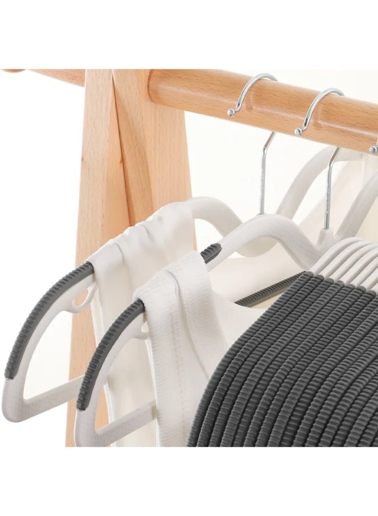 Clothes Hanger Anti Shift Hanger, Non-Slip Hanger, Plastic, Laundry Hanger, 360° Swivel, Space Saving, Multi-Functional, Stylish, 16.5 Inch-White - Image 5
