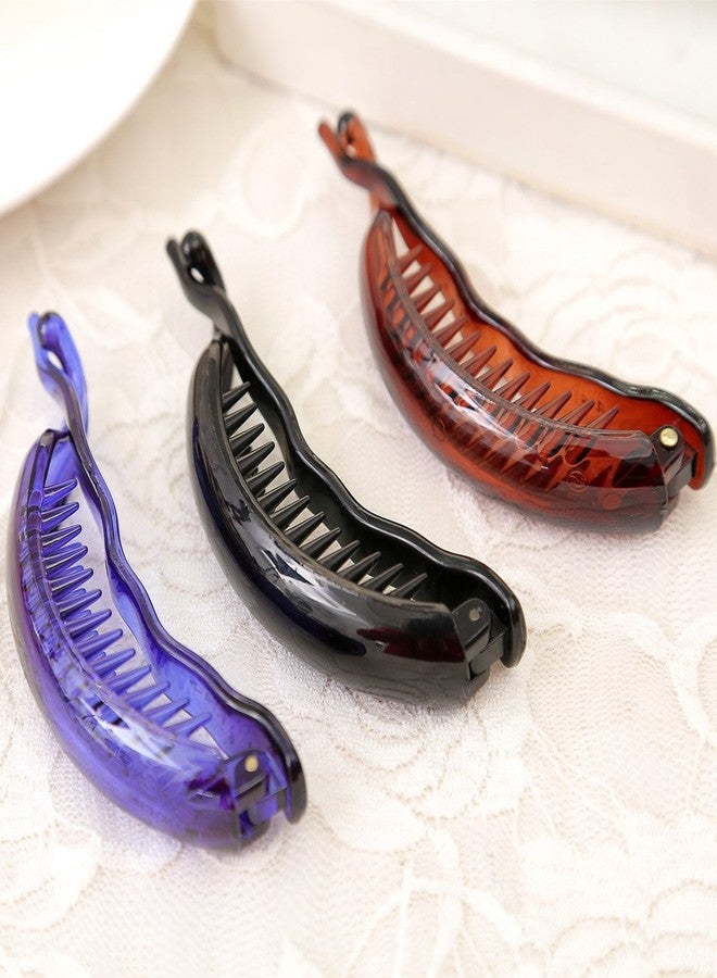 Prettyou 3.7 Inches Plastic Banana Pony Hair Clip for Women, Pack of 6 - Image 2