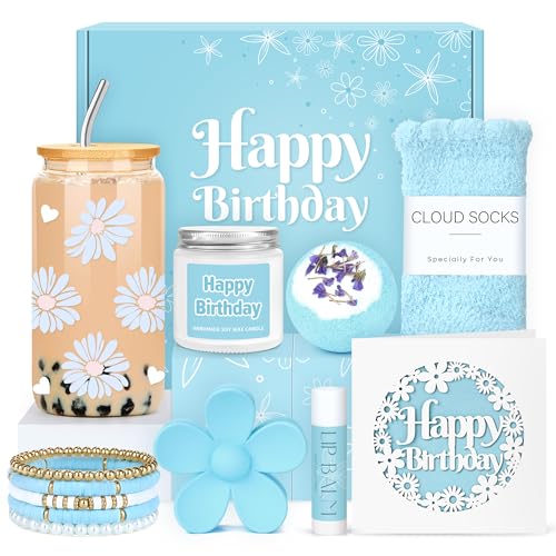 CHESACE Birthday Gifts for Teen Girls, Women, Teenage Girl Birthday Gift Sets for Teen Girls Tween Gifts for Teenage Girl Cute Daisy Aesthetic Glass Cup Gift Basket for Teens, Her, Women, Sister, Friend - Image 1