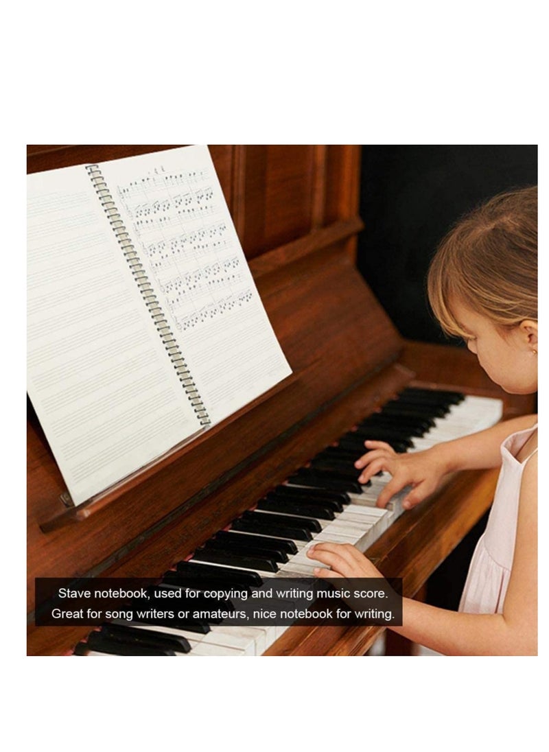 Stave Notebook, Musical Notation Staff Music Manuscript Paper Blank Sheet Composition with 50 Pages