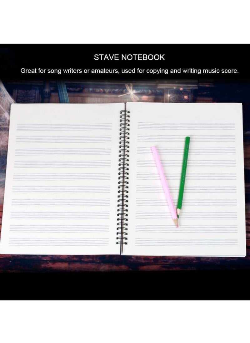 Stave Notebook, Musical Notation Staff Music Manuscript Paper Blank Sheet Composition with 50 Pages