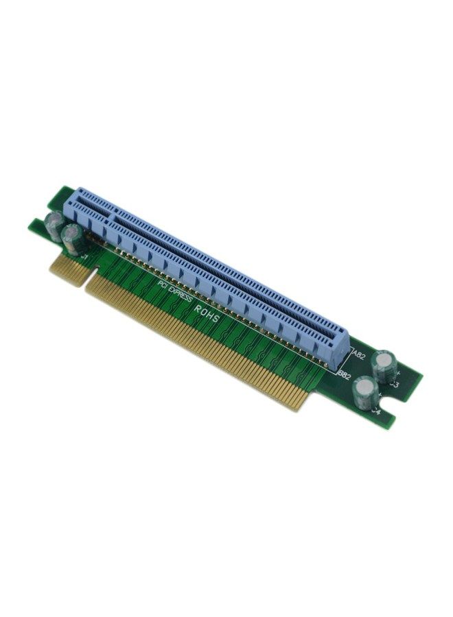 NIBEMINENT PCI-E Express 16X 90 Degree Adapter Riser Card Green/Gold/Grey - Image 1