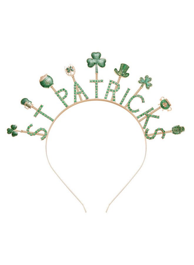 BVGA St. Patrick'S Day Headband Festival Rhinestone Glitter Shamrock Hair Accessories Green Lucky Irish Clover Hair Band Ornament For Women Girls Saint Patrick'S Day Party Decorations Decor (St.Patricks - Image 1