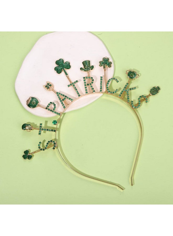 BVGA St. Patrick'S Day Headband Festival Rhinestone Glitter Shamrock Hair Accessories Green Lucky Irish Clover Hair Band Ornament For Women Girls Saint Patrick'S Day Party Decorations Decor (St.Patricks - Image 2