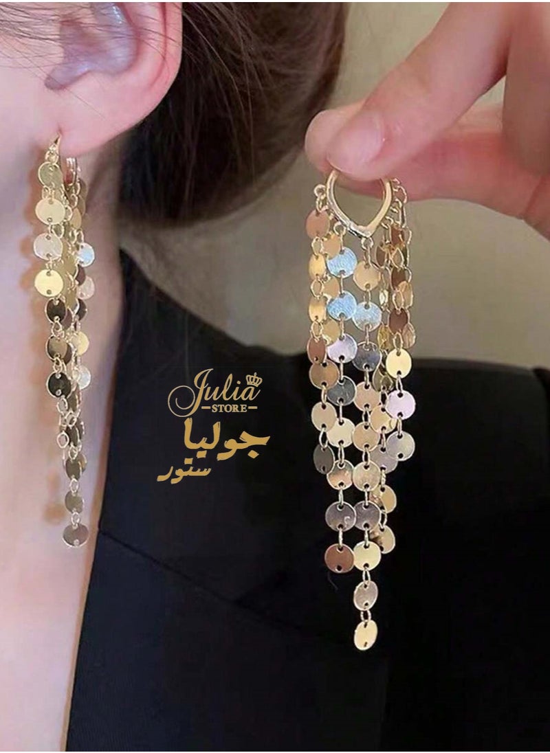 أقراط شرابة معدنية من الترتر شرابة على شكل قرص للنساء أقراط عصرية أنيقة مطلية بالذهب عيار 18 قيراط مصنوعة يدويًا من بوهو خفيفة الوزن للغاية أقراط متدلية من متجر جوليا - pzsku/ZE9345346ED485BE348B1Z/45/_/1720471739/91bbdf39-d081-422e-8b32-ea9f144e2c3d
