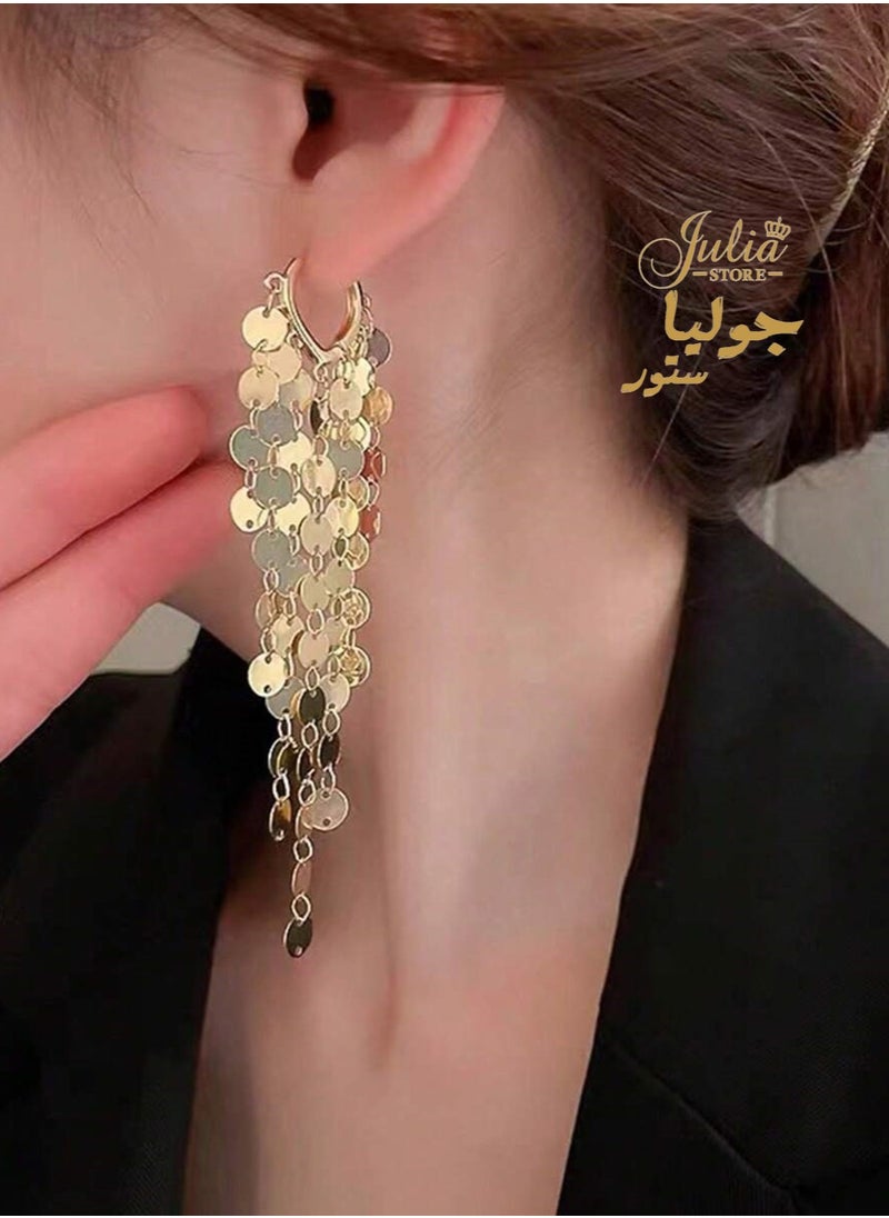أقراط شرابة معدنية من الترتر شرابة على شكل قرص للنساء أقراط عصرية أنيقة مطلية بالذهب عيار 18 قيراط مصنوعة يدويًا من بوهو خفيفة الوزن للغاية أقراط متدلية من متجر جوليا - pzsku/ZE9345346ED485BE348B1Z/45/_/1720471904/8c28265e-e856-4016-aa1c-b470bf3ff324