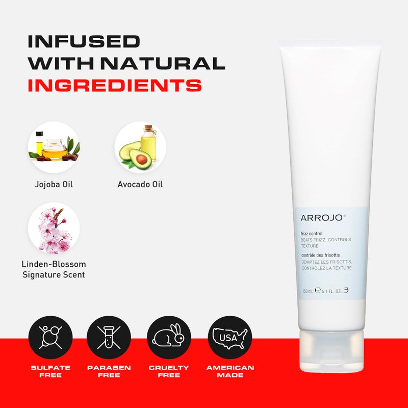 ARROJO Frizz Control Hair Oil â€“ Moisture-Rich Hair Oil for Frizzy Hair w/ Jojoba Oil â€“ Anti-Oxidizing Oil for Hair for Smoothness, Control, & Shine - Anti Frizz Hair Products for Women & Men (5.1 oz) - Image 4