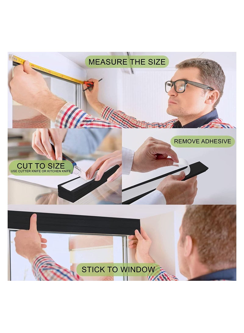 Pleated Window Paper Shades Room Darkening Blinds Black - Image 3