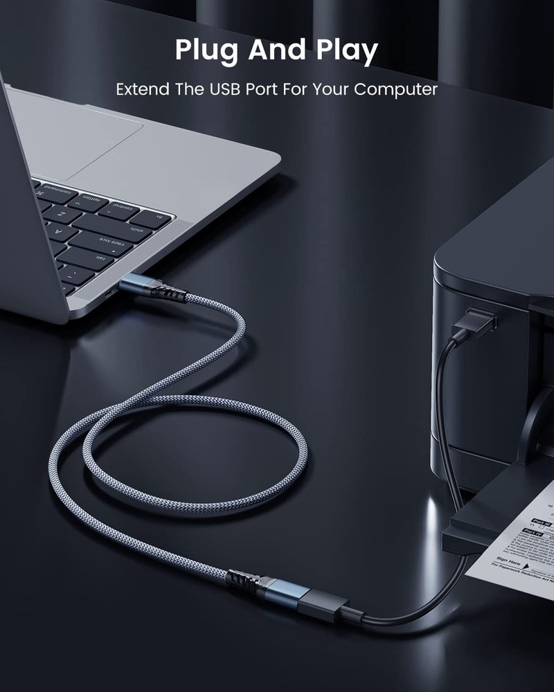 ANDTOBO USB Extension Cable 3.3ft, USB 3.0 Type A Male to Female Extender Cables High-Speed Data Transfer 5Gbps Compatible with Gamepad, Printer, Webcam, USB Keyboard, Flash Drive, Hard Drive - Image 4