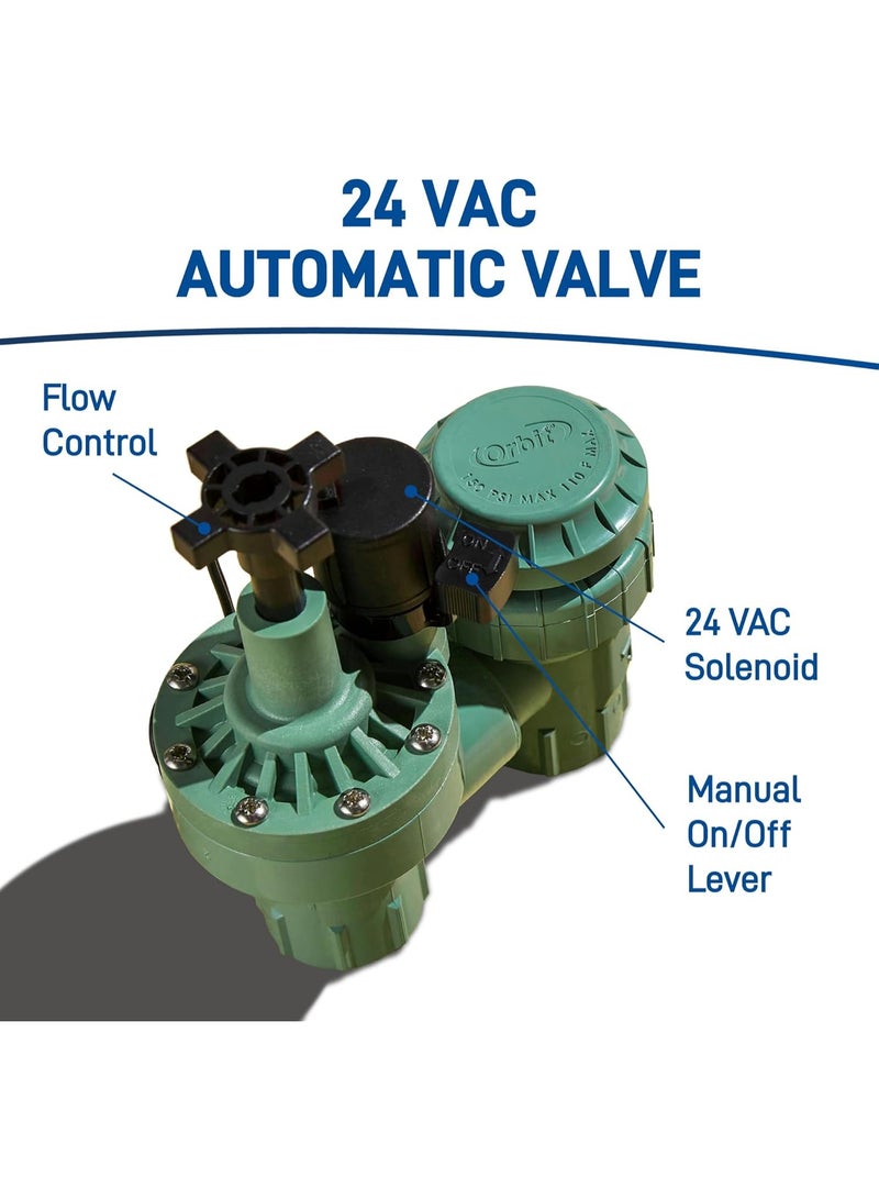 ORBIT 1-Pack Orbit 57623 3/4" FPT 100 Series Anti-Siphon Automatic Sprinkler Valve with Flow Control - Image 4