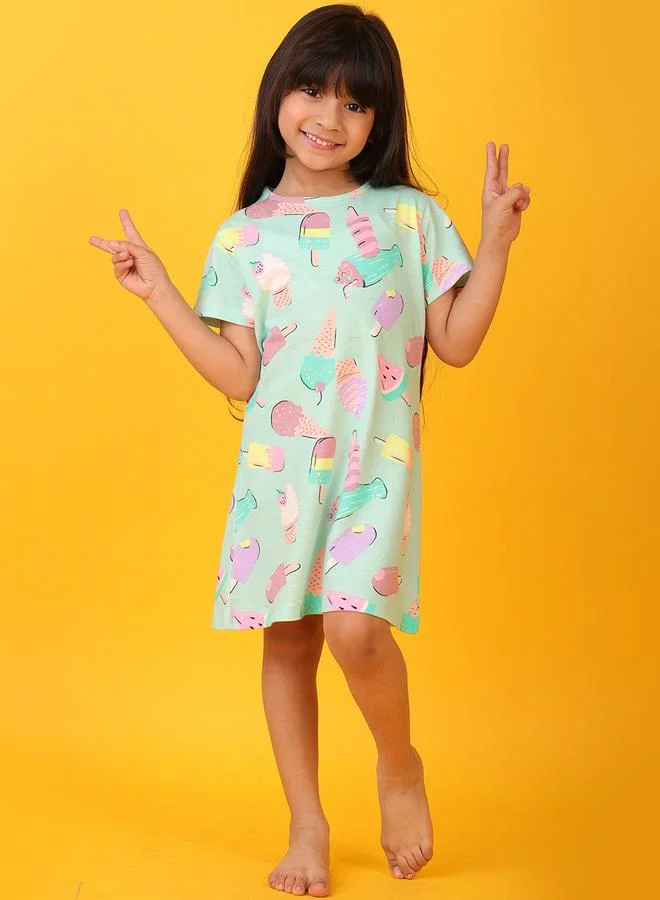 Anthrilo Anthrilo Ice Cream Print Mini Night Dress