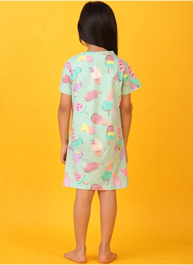 انثريلو Anthrilo Ice Cream Print Mini Night Dress