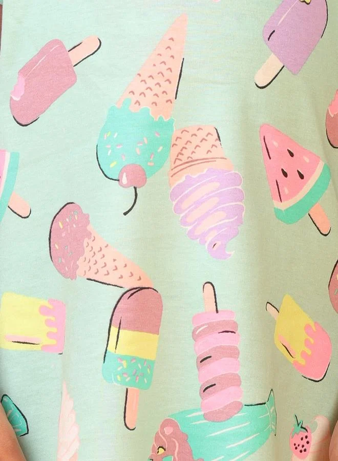Anthrilo Anthrilo Ice Cream Print Mini Night Dress