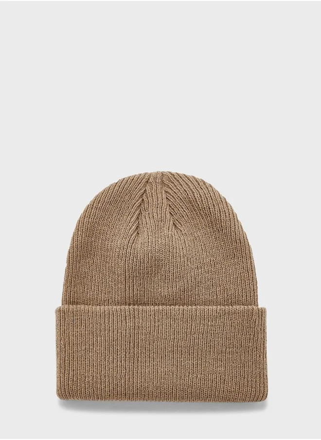 Ginger Ribbed Turn Up Winter Beanie