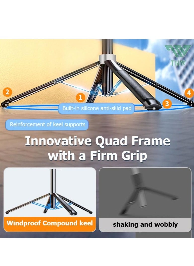 TNW - Cellphone Tripod Selfie Stick,180cm Tall Tripod Stand All-in-1 with Wireless Remote, 360° Portable Travel Camera Holder for iphone Android Video Recording - Image 1