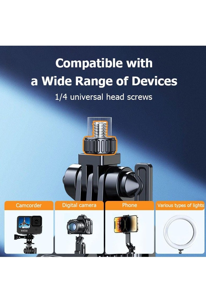 TNW - Cellphone Tripod Selfie Stick,180cm Tall Tripod Stand All-in-1 with Wireless Remote, 360° Portable Travel Camera Holder for iphone Android Video Recording - Image 1