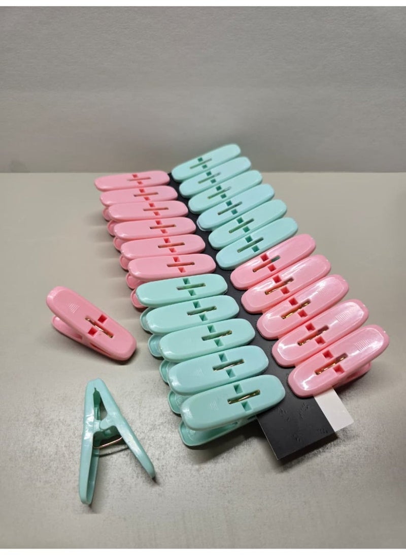 Cloth Drying Hanging Clips – 24 Pieces Strong Plastic Laundry Pegs - Image 1
