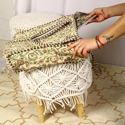 Trade Star Quilted Tote Bag 100% Soft Cotton Hand Block Print Designer Lightweight Purse Highly Durable Boho Shopper Vintage Shoulder Bag for Women Premium Quality Carrier Designer Carry Bag - Image 5
