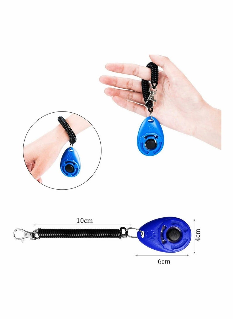 XiuWoo Dog Clicker, Training Clickers Pet Tool with Wrist Strap, for Cats Birds Recall Effective Behavioral - Blue and White, 2 Pack - Image 5
