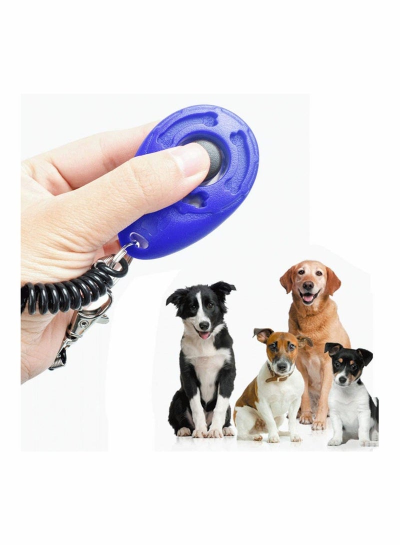 XiuWoo Dog Clicker, Training Clickers Pet Tool with Wrist Strap, for Cats Birds Recall Effective Behavioral - Blue and White, 2 Pack - Image 2
