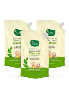 Mother Sparsh Natural Baby Liquid Cleanser (Powered By Plants) Cleanser For Baby Bottles Nipples Accessories And Toys Refill Pack (500Mlx3)  - Image 2