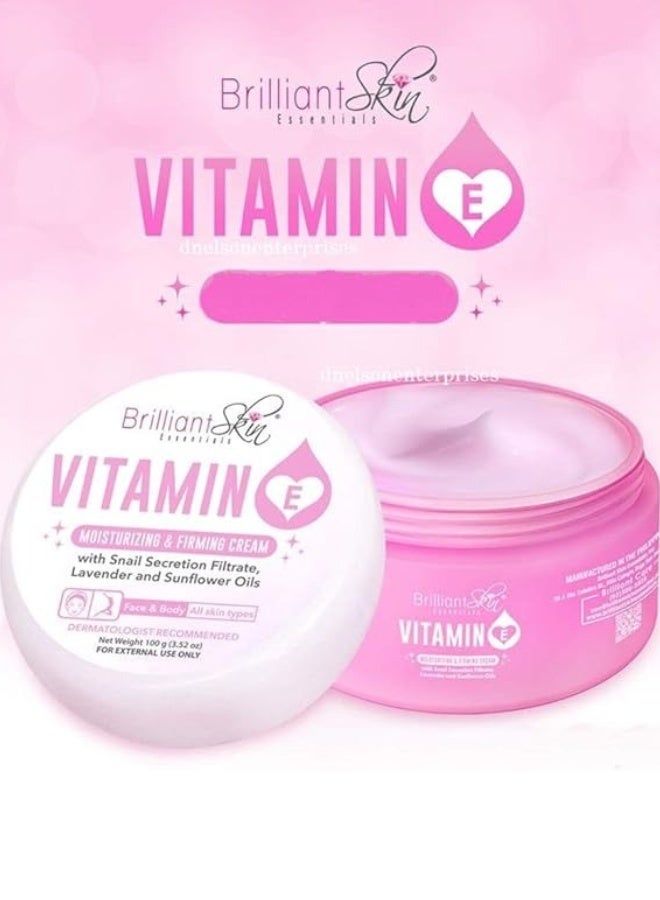 بريليانت سكين كريم بريليانت سكين فيتامين إي للترطيب وشد البشرة 100 جم مرطب ومغذي ومضاد للشيخوخة - Image 1