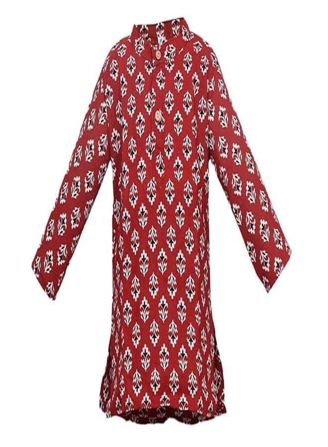 LITTLE DREAMS Traditional Jaipuri Print Dhoti & Kurta Set Special for Kids Red & White 0-6 M - Image 4