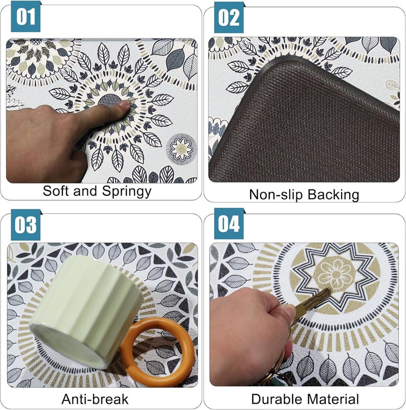 Sofort Kitchen Rug Set of 2 Anti Fatigue Kitchen Mats for Floor, Non Slip Waterproof Kitchen Rugs, Ergonomic Cushioned Comfort Standing Mats for Laundry, Office, Sink - Image 5