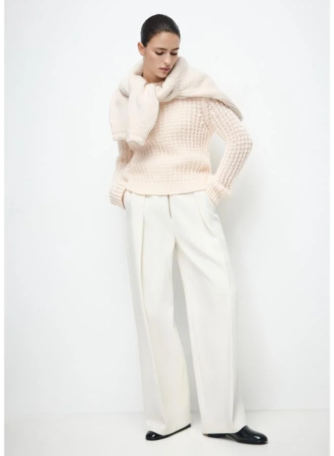 Mango Openwork Knit Sweater