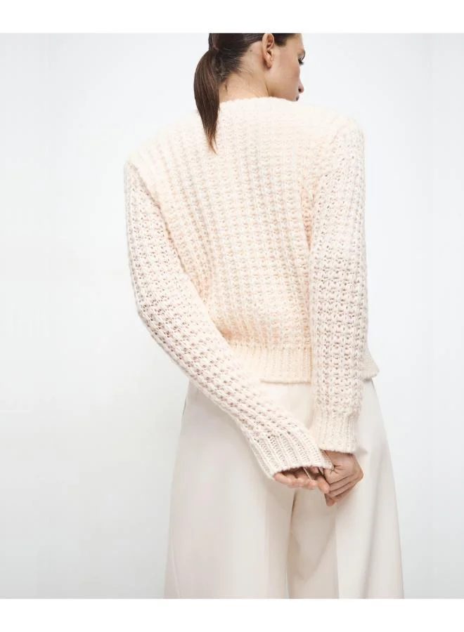 Mango Openwork Knit Sweater