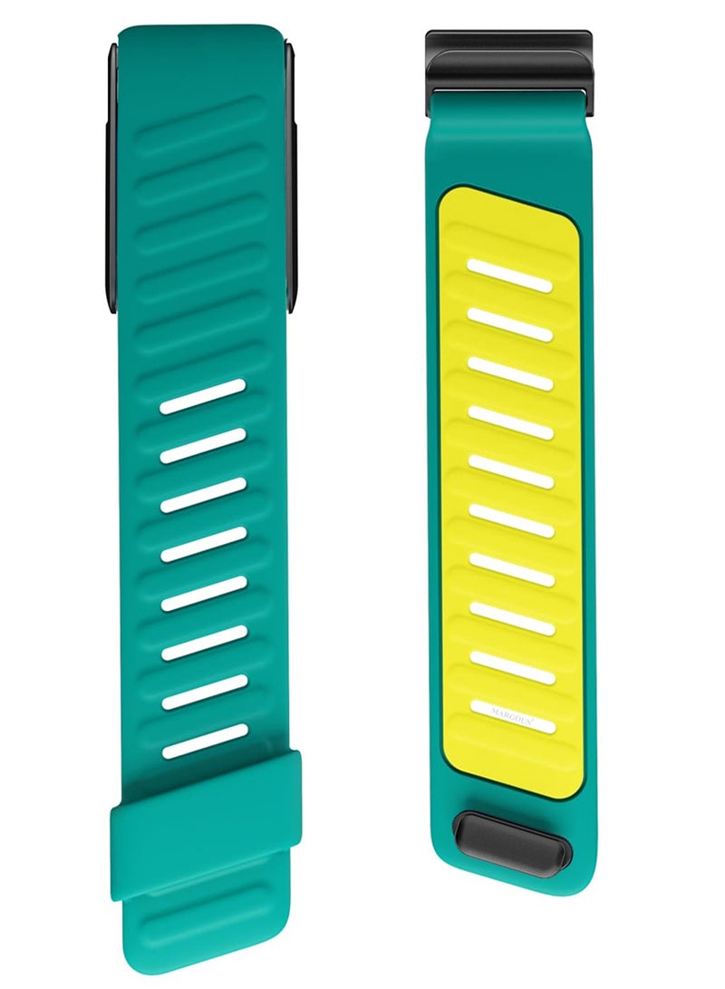 CATANES Silicone Sports Replacement Strap for Whoop 5.0 / Whoop 5.0 Life (MG Model) - MG - Adjustable and Waterproof Wristband - Green Yellow - Image 1