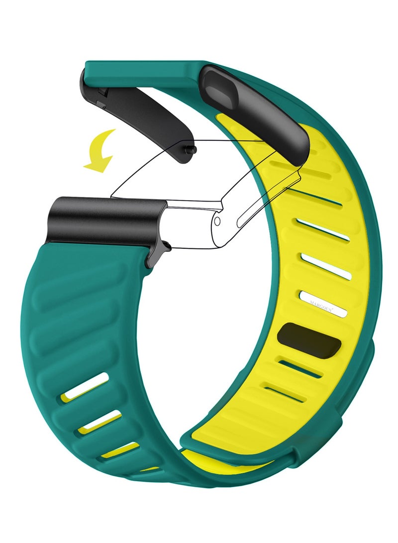 CATANES Silicone Sports Replacement Strap for Whoop 5.0 / Whoop 5.0 Life (MG Model) - MG - Adjustable and Waterproof Wristband - Green Yellow - Image 4