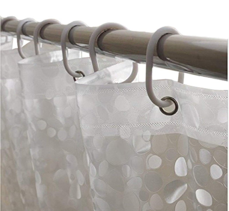 SHAVIN PVC Transparent Bathroom Shower Curtains -Pack of 2 (54 x 84 Inches, Transparent) - Image 4
