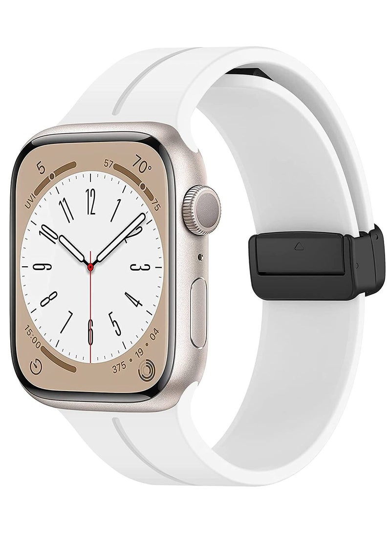 GENNEXT Simple Stylish Folding Magnetic Silicone Strap Band Shockproof Wear Resisting For 42MM 44M 45MM 49MM Series Ultra - Image 1