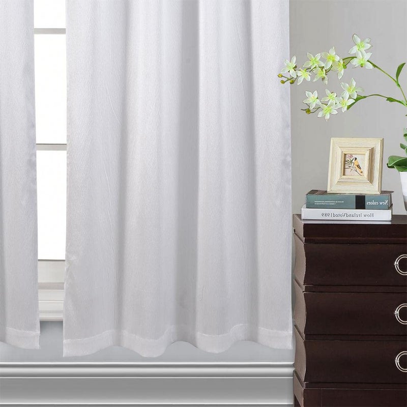 GLORY RUGS Window Panel with Attached Valance Curtain Bedroom Living Room Dining 42"X84" White - Image 4