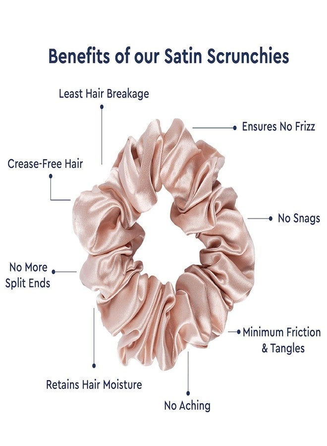 IGNOTO Satin Scrunchies for Hair, Soft Silk Elastic Hair Band Set Hair Ties Ponytail Holders for Women and Girls || Color:- Assorted (Pack of 5) - Image 2