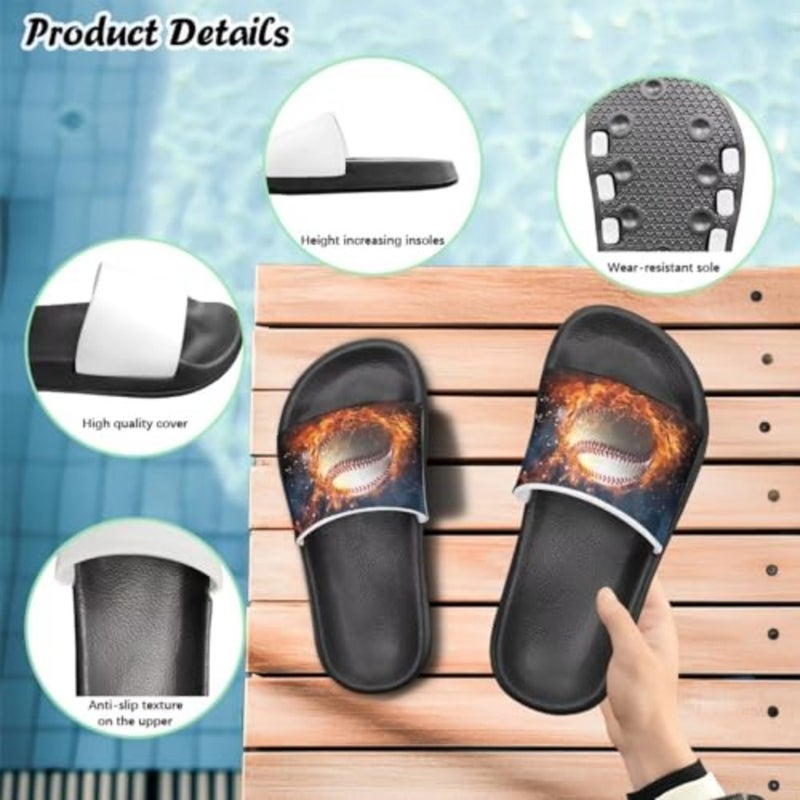Forchrinse Boys Sandals Summer Open Toe Beach Slides Lightweight Slip-On Shower Slippers with EVA Soft Sole - Image 5