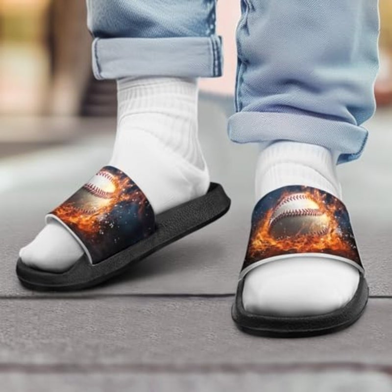 Forchrinse Boys Sandals Summer Open Toe Beach Slides Lightweight Slip-On Shower Slippers with EVA Soft Sole - Image 3