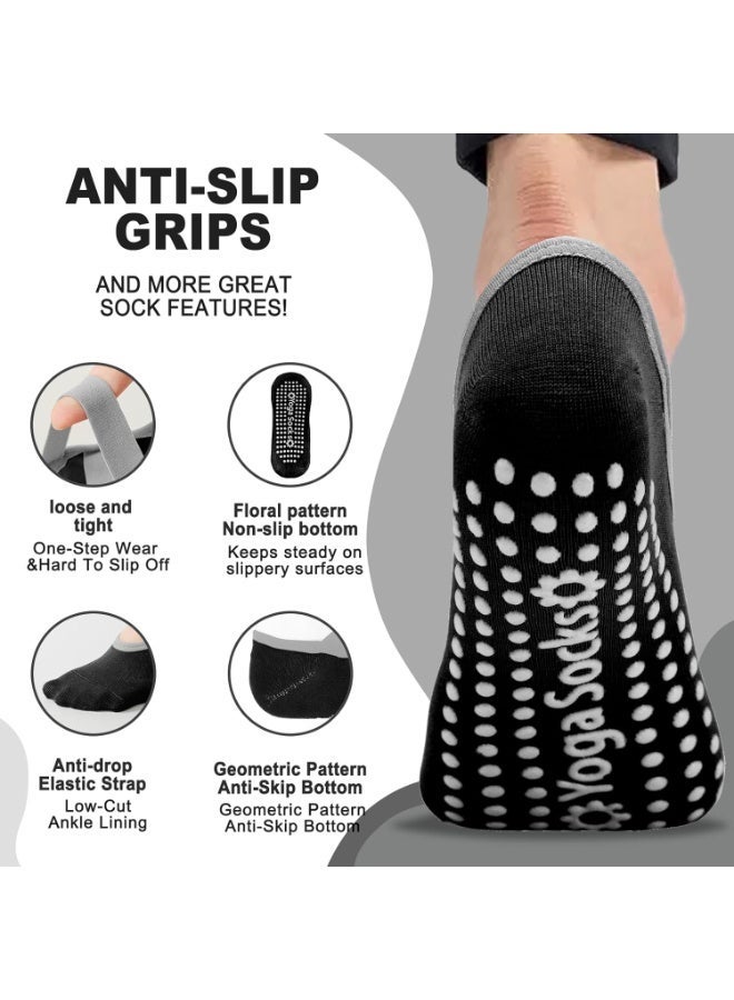 Moonmen 5 Pairs Yoga Grip Socks For Women，Pilates Anti Slip Socks Non Slip Socks For Pilates,Yoga, Ballet, Dance - Image 4