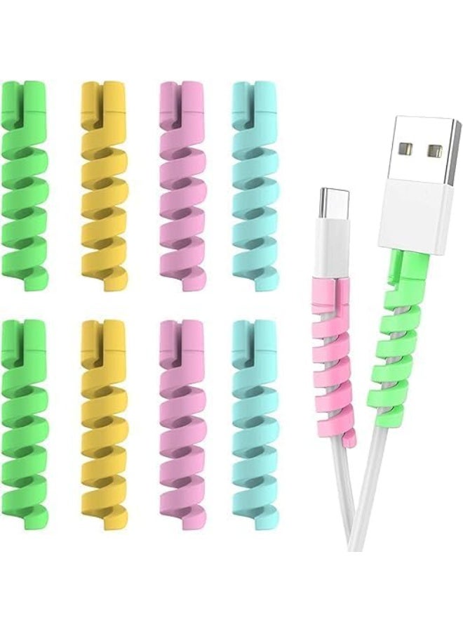 واقي كابل بيانات للشحن بتصميم سلك سوستة حلزوني - 4 قطع - Image 2