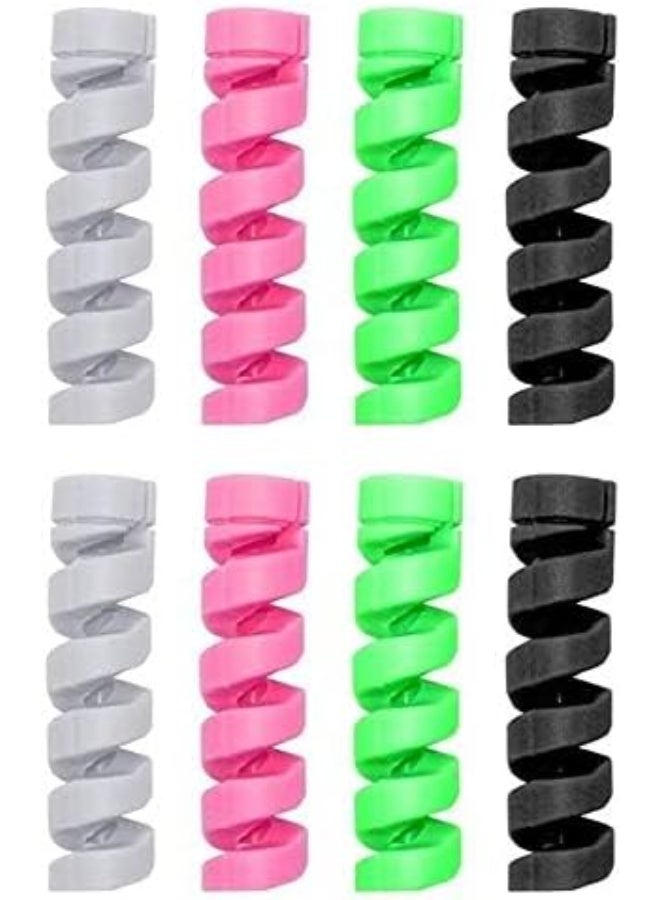 واقي كابل بيانات للشحن بتصميم سلك سوستة حلزوني - 4 قطع - Image 3