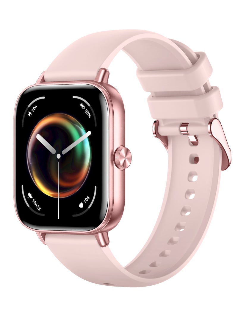 RollsTimi  Women's SmartWatch, 1.83-inch HD Large Screen, Wireless Calling, Voice Assistant, IP68 Waterproof, Health Management, 100+ Sports Modes, Ladies Casual Watch, I128 Tape Pink - Image 1