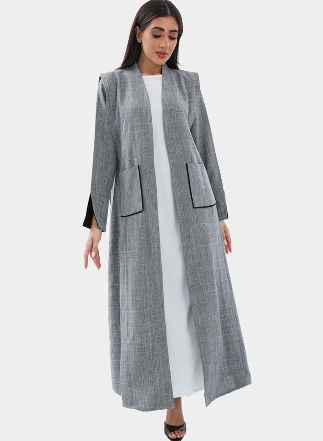 Elena by DStyle Elena by DStyle Melange A-Line Abaya with Pocket Detail - Image 1