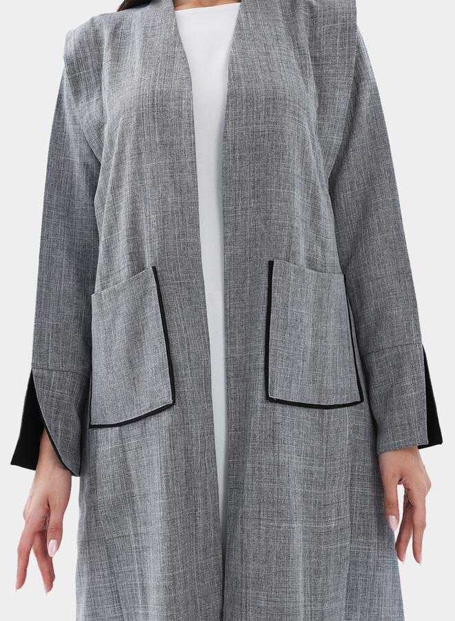 Elena by DStyle Elena by DStyle Melange A-Line Abaya with Pocket Detail - Image 3
