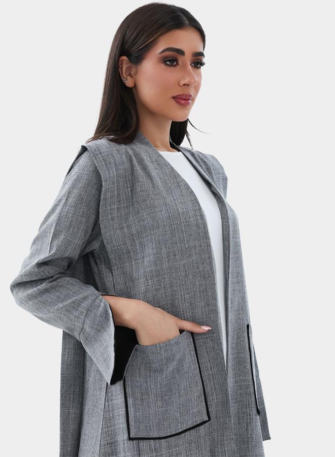 Elena by DStyle Elena by DStyle Melange A-Line Abaya with Pocket Detail - Image 2