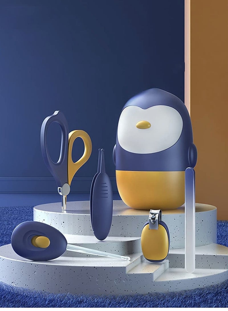 Excefore Baby Nail Clippers, 5 in 1 Safety Baby Care Kit, Ear Wax Removal Tool for Kids with LED Light, Baby Nail File & Tweezer for Newborn, Infant & Toddler, Baby Gifts for Age 0-6(Blue) - Image 2